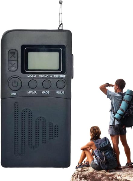 Zakradio AM FM - Draagbare Transistorontvanger - Muziek Luisteren - LCD Digitaal Display - Compact ABS - Zwart