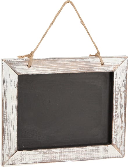 Krijtbord om op te hangen vintage zwart wit 24,5×20cm 2st, 2 Stück