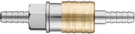 NEO - Snelkoppelingsplaat voor Compressor - 6 mm Slang - Roestvrij Staal - Messing