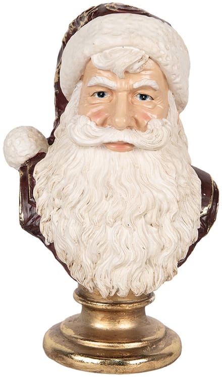 Clayre & Eef Kerstdecoratie Beeld Kerstman 17x15x27 cm Rood Kunststof