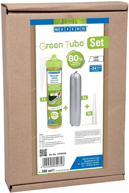 WEICON Green Tube Set – Montageklever 280 ml – Universeel – Oplosmiddelvrij