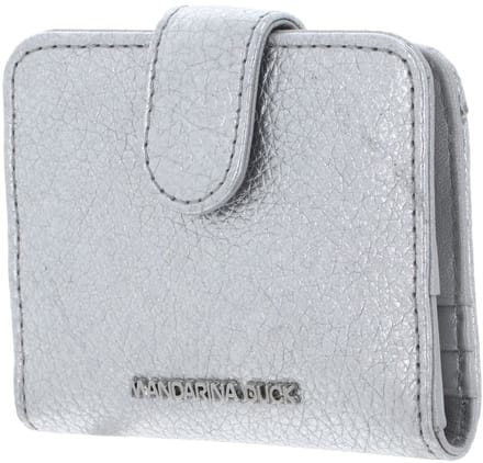 MANDARINA DUCK Leren kaarthoes Mellow Metal Card Case Silver zilverkleurig