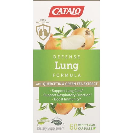 CATALO, Formule Défense Poumons avec Quercétine et Extrait de Thé Vert, 60 Capsules Végétales