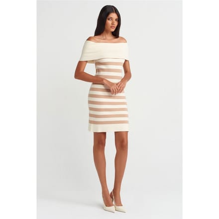 Gestreepte Ribbels Bodycon Mini jurk