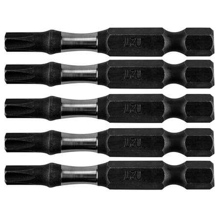 5x 50 mm Torx T27 slagbit S2 staal 1/4" bitset