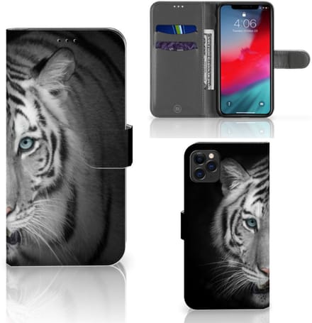 Apple iPhone 11 Pro Max Telefoonhoesje met Pasjes Tijger