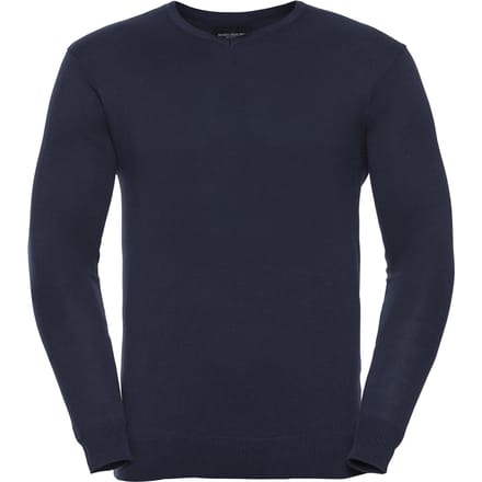 Russell Collection Heren Gebreid V Hals Sweatshirt (Franse marine)