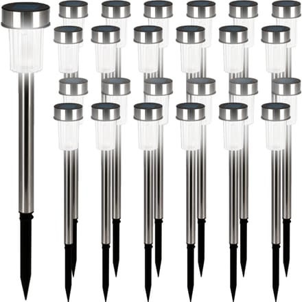 LED zonnelamp set van 24 roestvrij staal 36,5cm