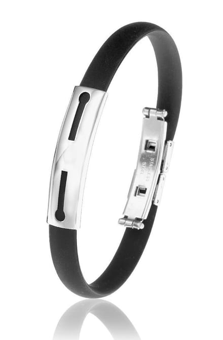 Montebello Armband Salix - 316L Staal - Siliconen - 8 mm - 21cm