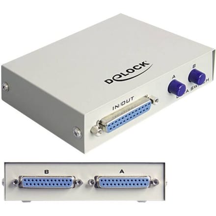 Delock 1982656 Parallel-switch 2 poorten Met metalen behuizing
