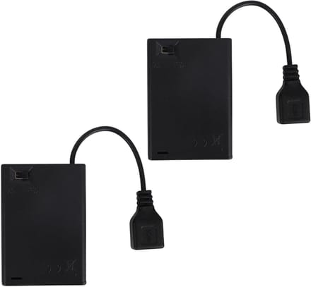 Draagbare Batterijbox - Neon Batterijhouder - Draadloze Verlichting - Transformeert 5V LED - 6.9x4.9 cm - Zwart