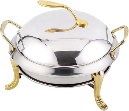 Chafing Dish Set - Buffet Warmer - Warme Gerechten Serveren - Roestvrij Stalen Constructie - Full Size - Goud