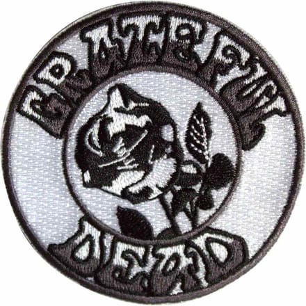 Grateful Dead - Black & White Rose Patch - Wit/Zwart