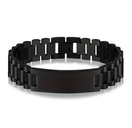 Mpariz - Dames en Herenarmband - Titanium - RVS - Zwart