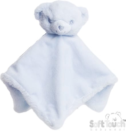 Soft Touch Eco Recycled Knuffeldoekje Beertje 36x36 Cm blauw