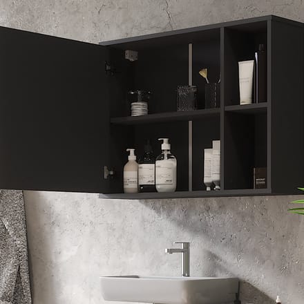 Vicco Leano Badkamerspiegelkast – 80 x 60 cm Antraciet/berg eik