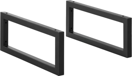 Ophangbeugel voor wastafelblad set van 2 zwart mat 50x20 cm
