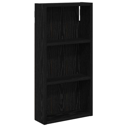 vidaXL - Badkamer - wandkast - Zwarte - Eik - 30 - x - 10 - x - 60,5 - cm