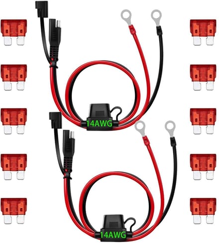 ONF3 - SAE-connector - 2-polige verlengkabel - 1,97 ft - O-ring terminaldraad - Geschikt voor voertuigen en buitenuitrusting - 14