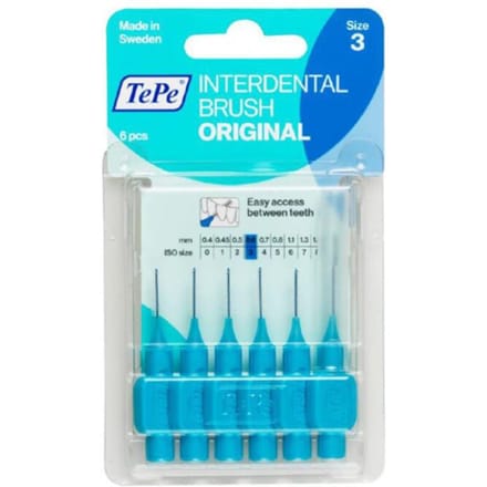 TePe Interdentale Ragers Original Blauw ISO maat 3 – 0,6 mm (6 stuks)