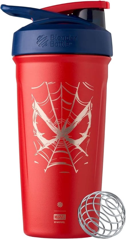 BlenderBottle® Strada Insulated RVS Spider-Man MARVEL – 710 ml – Shakebeker – Eiwitshaker – Dubbelwandig – BPA-vrij