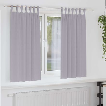 vidaXL - Blackout - Gordijnen - met - Ringen - 2 - st - Metaalgrijs - 175 - x - 140 - cm