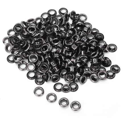 100 Set Messing Oogje Kleding Tas Accessoire Dubbelzijdig 4mm Oogje Grommet Kit Silver Black black
