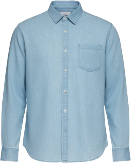 OMBRE Overhemd - Regular Fit - Katoen - Lange Mouw Lichtjeansblauw L