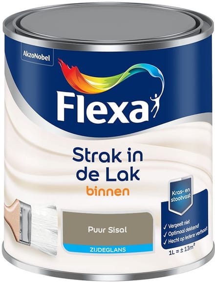 Flexa - Strak In De Lak Binnenlak Zijdeglans - Puur Sisal - Mengverf - 1 L