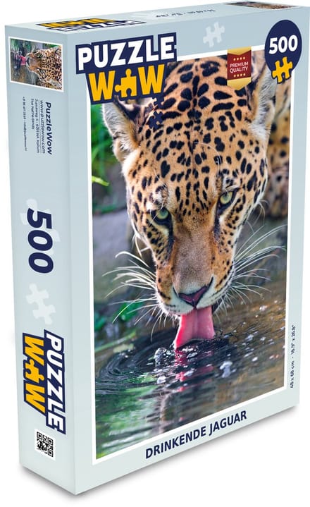 Puzzel Jaguar - Water - Tong - Legpuzzel - Puzzel 500 stukjes