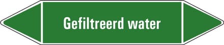 Gefiltreerd water leidingmarkering op vel 126 x 26 mm - 5 per vel