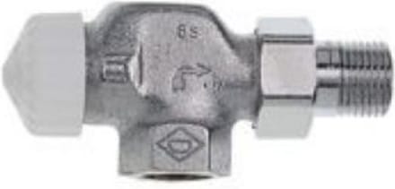 Heimeier V exact radiatorafsluiter haaks at 15 1/2 vernikkeld