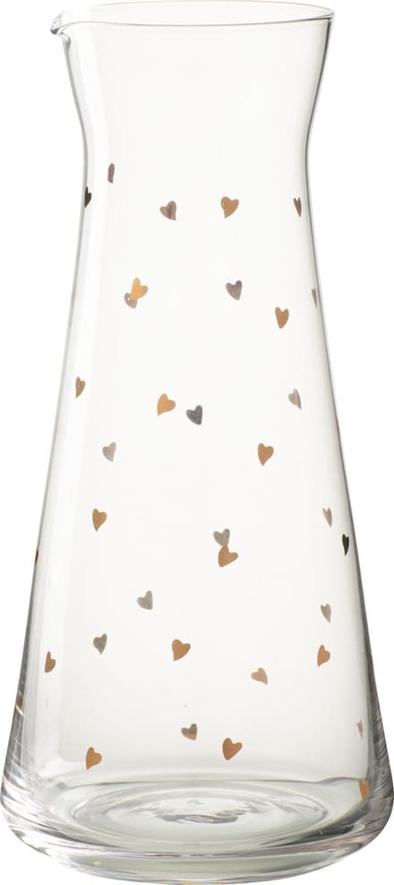 J-Line karaf Hart - glas - transparant/goud
