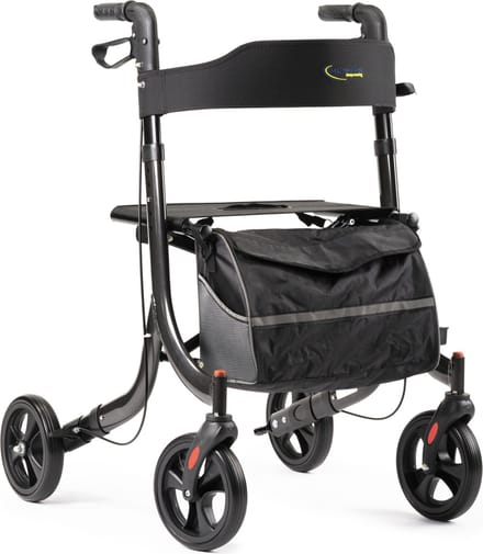 MultiMotion Light design rollator - Lichtgewicht rollator - Opvouwbaar - Antraciet - PU banden