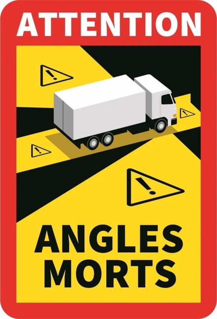 ProPlus Dodehoeksticker - Waarschuwing "Attention Angles Morts" - 17 x 25 cm - Verplicht in Frankrijk