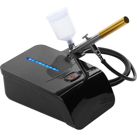 Multifunctionele Airbrush Kit met Compressor Handheld Air Brush Set Dual-Action 5-niveaus Verstelbaar AU Plug zwart