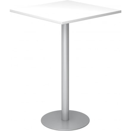 BISTRO H88Q S - Systeem conferentietafel Wit 80 x 80 Zilver