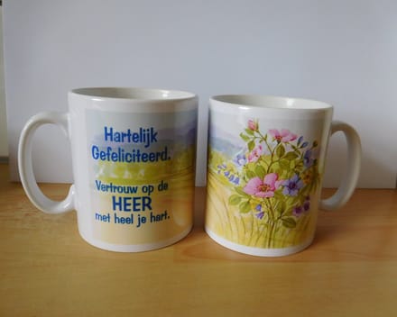 Beker Zoek je geluk bij de Heer.