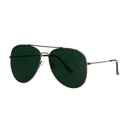 Zonnebril Piloot Zilver Groen Glas