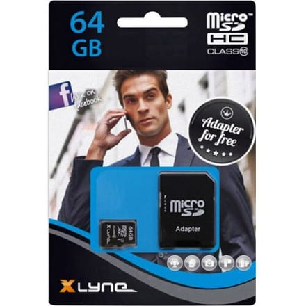 Xlyne microSDXC-kaart 64 GB Class 10 Incl. SD-adapter