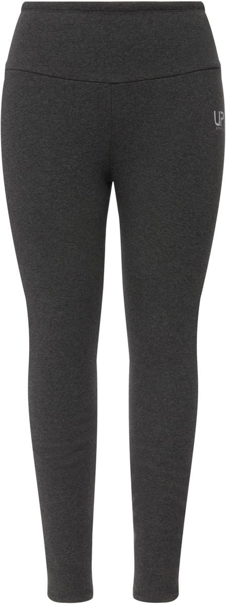 Ulla Popken - Dames - Leggings voering van geweven bont extra warm hoge taille - Antraciet melange - Maat 54+
