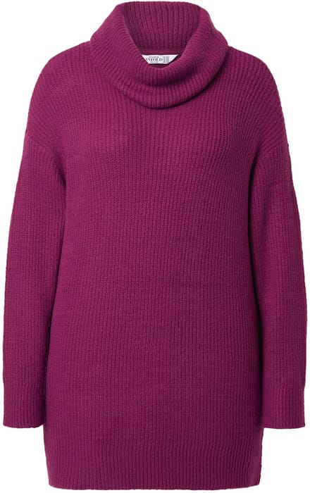 Studio Untold - Dames - Trui oversized colkraag - Braambes - Maat 46+