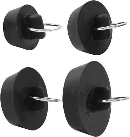 Rubberen Afvoerpluggen - Gootsteenstop Badkuipstop - Water Dicht Maken - Verschillende Maten - 4 Stuks - Wit