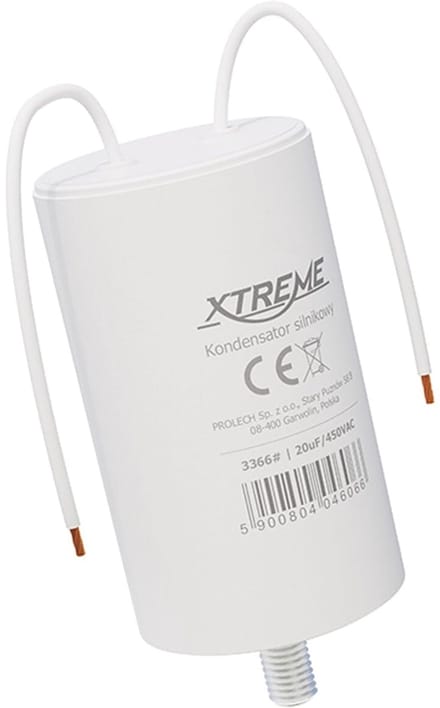 XTREME Motorcondensator 20µF 450V AC - Condensator met Kabels - Start/Bedrijf