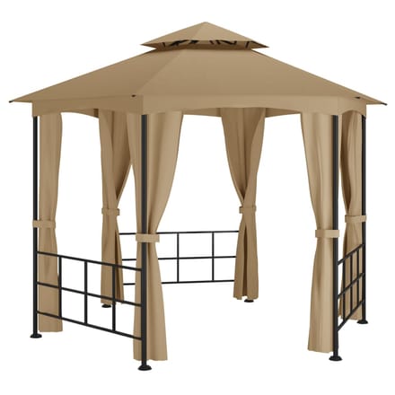 vidaXL - Prieel - met - zijwanden - 3,1x2,7 - m - taupe