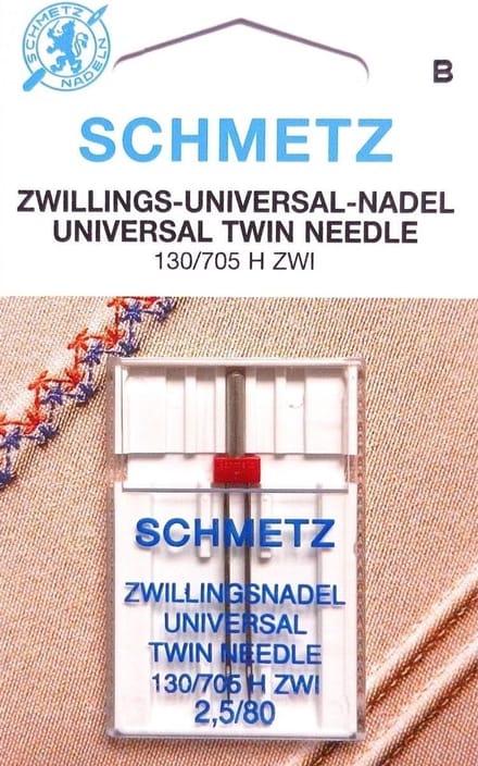 Universele Tweeling Naaimachine Naald Platte Klof 2.5/80 (130/705)