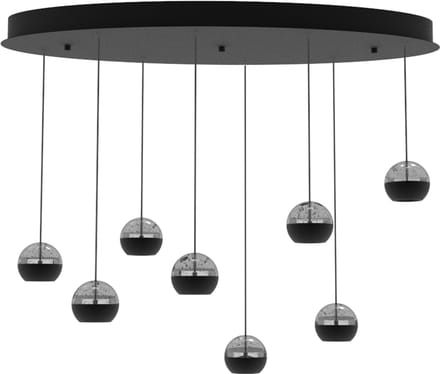 Hanglamp - zwart - BELLUNO - elektronica glas metaal - design lamp - LED - 4591ZW - Steinhauer Exclusive