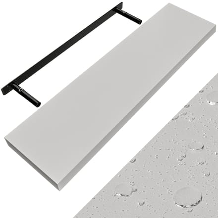 Casaria Wandplank Zwevend - 90 cm 15kg Belastbaar - Mat Wit