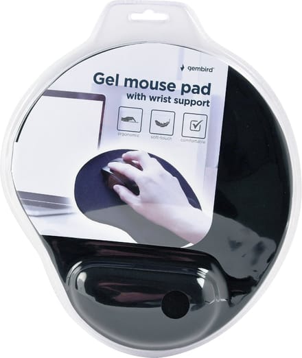 Gembird MP-GEL-BLACK - mouse pad with wrist pillow