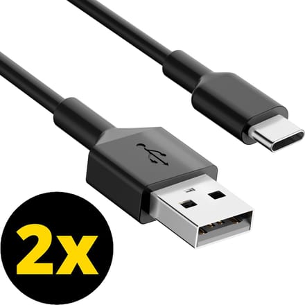 ThunderGold 2x USB C kabel - USB A naar USB C kabel - USB C naar USB A kabel - USB-C kabels - Oplaadkabel USB C - USBC kabel - 1 Meter